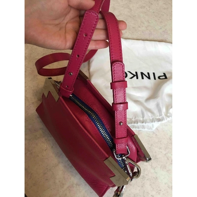Pre-owned Pinko Leather Crossbody Bag In Pink