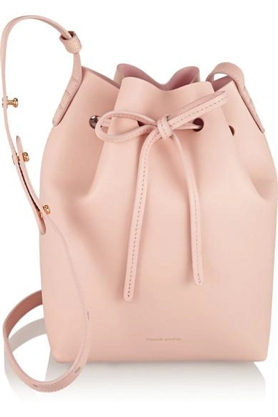Shop Mansur Gavriel Mini Leather Bucket Bag In Pink