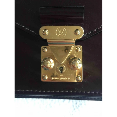 Pre-owned Louis Vuitton Monceau Burgundy Patent Leather Handbag