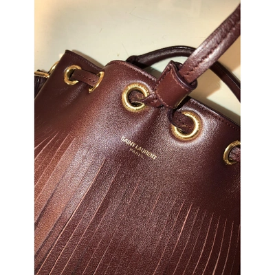 Pre-owned Saint Laurent Emmanuelle Leather Handbag In Burgundy