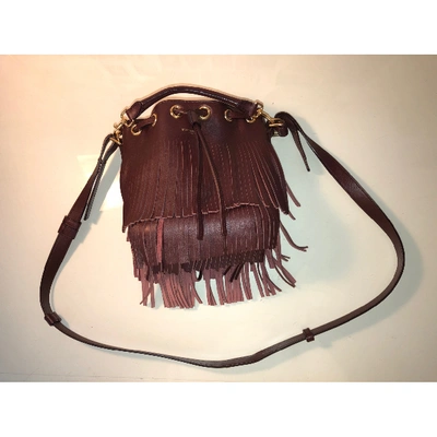 Pre-owned Saint Laurent Emmanuelle Leather Handbag In Burgundy