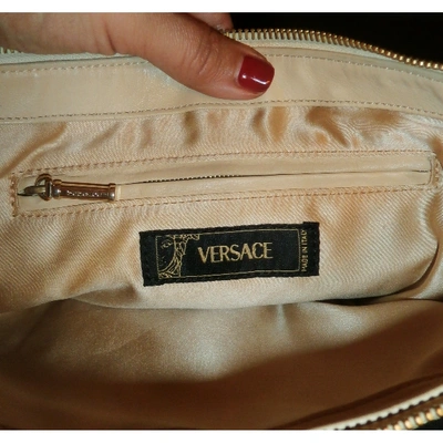 Pre-owned Versace Beige Python Handbag