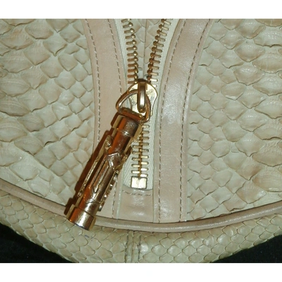 Pre-owned Versace Beige Python Handbag