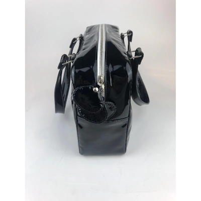 Pre-owned Courrèges Patent Leather Handbag In Black