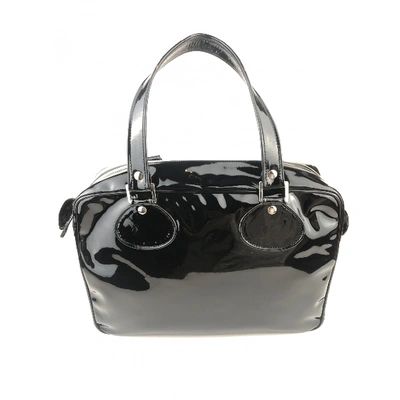 Pre-owned Courrèges Patent Leather Handbag In Black