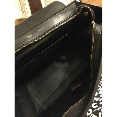 Pre-owned Celine Trapèze Leather Handbag In Black