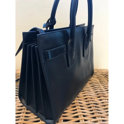 Pre-owned Saint Laurent Sac De Jour Leather Handbag In Black