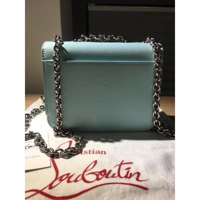 Pre-owned Christian Louboutin Sweet Charity Turquoise Leather Handbag