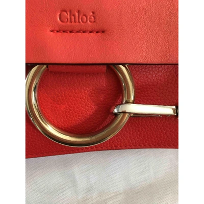 Pre-owned Chloé Faye Red Leather Handbag