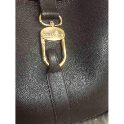 Pre-owned Delvaux Leather Handbag In Brown