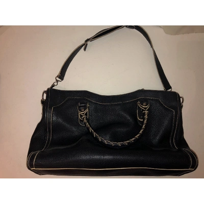 Pre-owned Balenciaga City Navy Leather Handbag