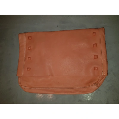 Pre-owned Paul & Joe Leather Clutch Bag In Orange
