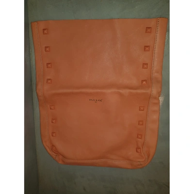 Pre-owned Paul & Joe Leather Clutch Bag In Orange
