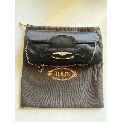 Pre-owned Tod's Cloth Clutch Bag In Black