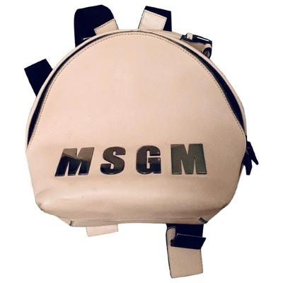 Pre-owned Msgm Leather Backpack In Pink