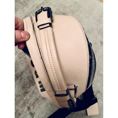 Pre-owned Msgm Leather Backpack In Pink