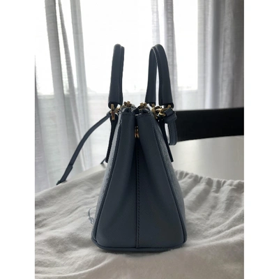 Pre-owned Prada Galleria Leather Mini Bag In Blue