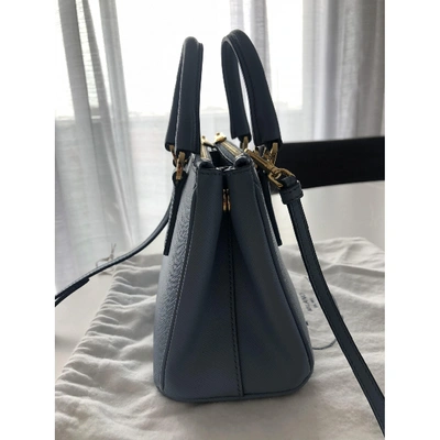 Pre-owned Prada Galleria Leather Mini Bag In Blue