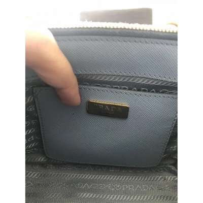 Pre-owned Prada Galleria Leather Mini Bag In Blue