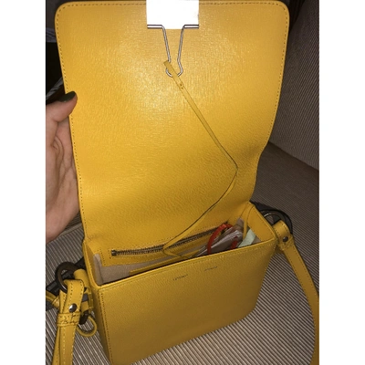 Pre-owned Off-white Binder Yellow Leather Handbag