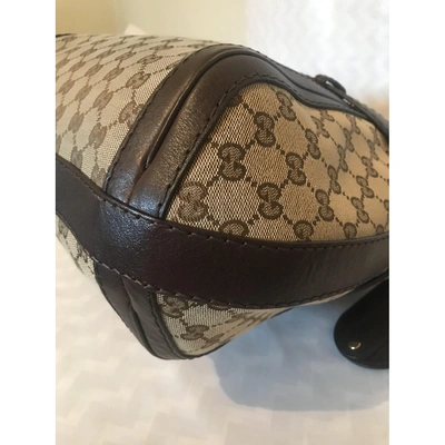 Pre-owned Gucci Gg Running Beige Cloth Handbag