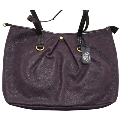 Pre-owned Bric's Purple Suede Handbag
