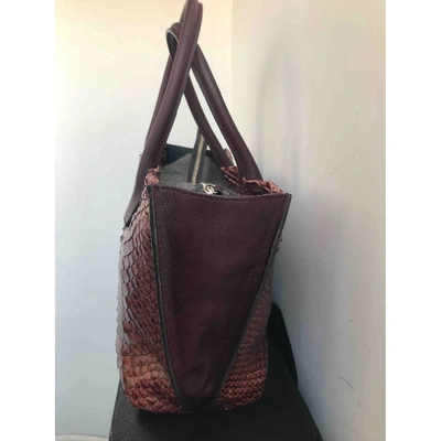 Pre-owned Brunello Cucinelli Burgundy Python Handbag