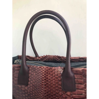 Pre-owned Brunello Cucinelli Burgundy Python Handbag