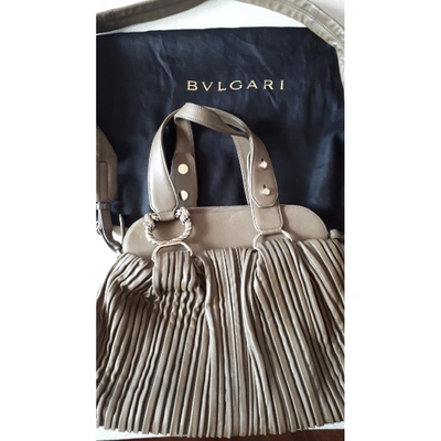 Pre-owned Bvlgari Leather Handbag In Brown