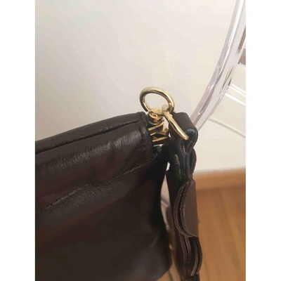 Pre-owned Rochas Leather Clutch Bag In Brown