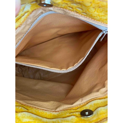 Pre-owned Roberto Cavalli Cloth Handbag In Yellow