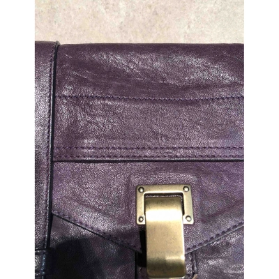 Pre-owned Proenza Schouler Ps1 Leather Clutch Bag In Purple