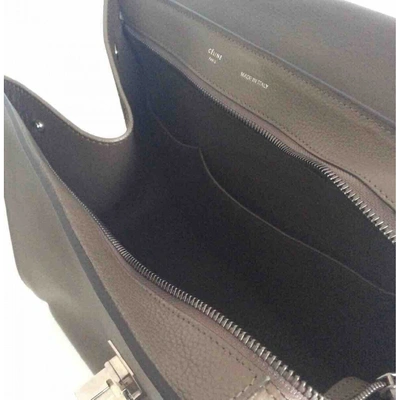 Pre-owned Celine Trapèze Leather Handbag In Grey