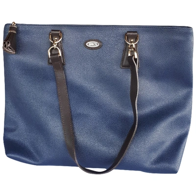 Pre-owned Bric's Leather Handbag In Blue