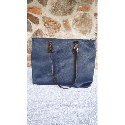 Pre-owned Bric's Leather Handbag In Blue