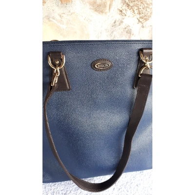 Pre-owned Bric's Leather Handbag In Blue