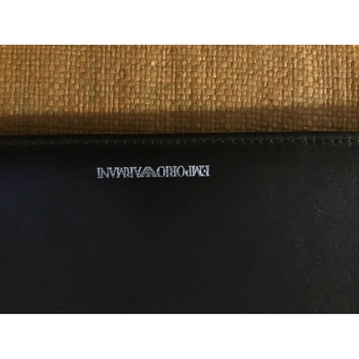 Pre-owned Emporio Armani Black Leather Clutch Bag