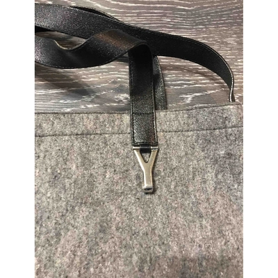 Pre-owned Saint Laurent Wool Handbag In Grey