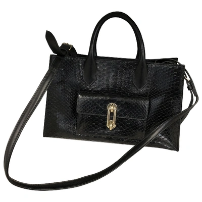 Pre-owned Balenciaga Padlock Black Python Handbag