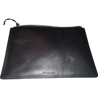 Pre-owned Whistles Leather Clutch Bag In Black