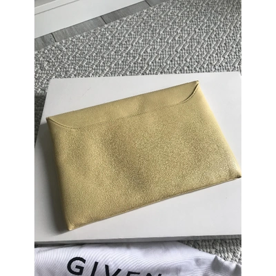 Pre-owned Givenchy Antigona Leather Clutch Bag In Yellow