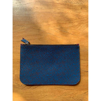 Pre-owned Kenzo Blue Leather Clutch Bag