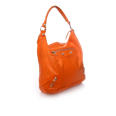 Pre-owned Balenciaga Day  Orange Leather Handbag