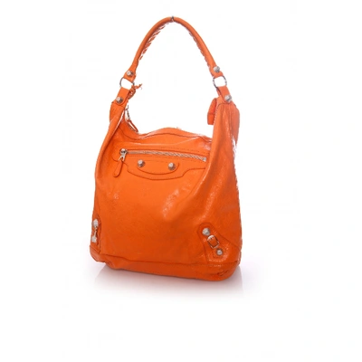 Pre-owned Balenciaga Day  Orange Leather Handbag