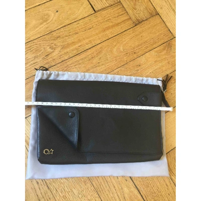 Pre-owned Corto Moltedo Leather Clutch Bag In Black