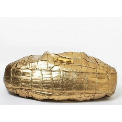 Pre-owned Burberry Gold Crocodile Handbag