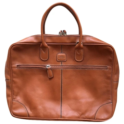 Pre-owned Bric's Leather Satchel In Orange