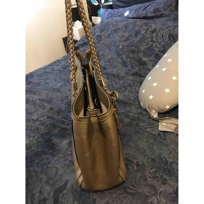 Pre-owned Gucci Bamboo Gold Leather Handbag