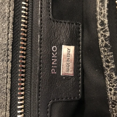 Pre-owned Pinko Grey Leather Handbag