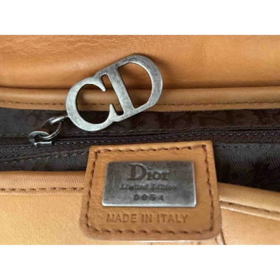 Pre-owned Dior Saddle Leather Handbag In Camel
